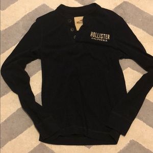 Blue Hollister Long Sleeve Polo